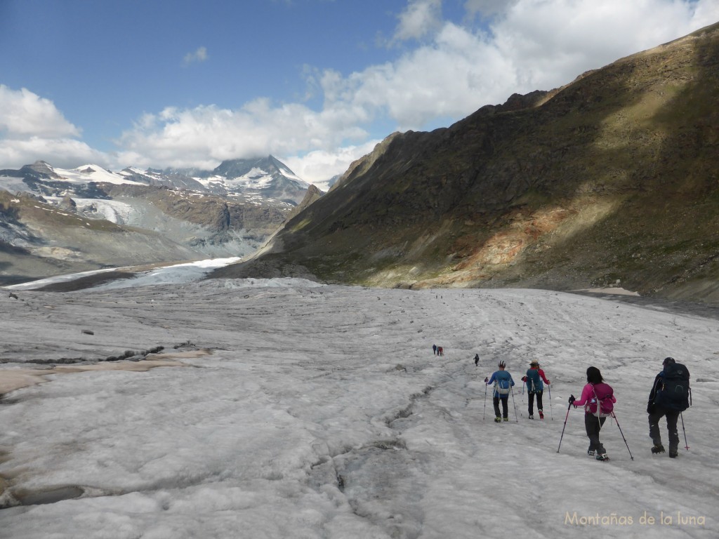 Bajando por el Glaciar Gorner